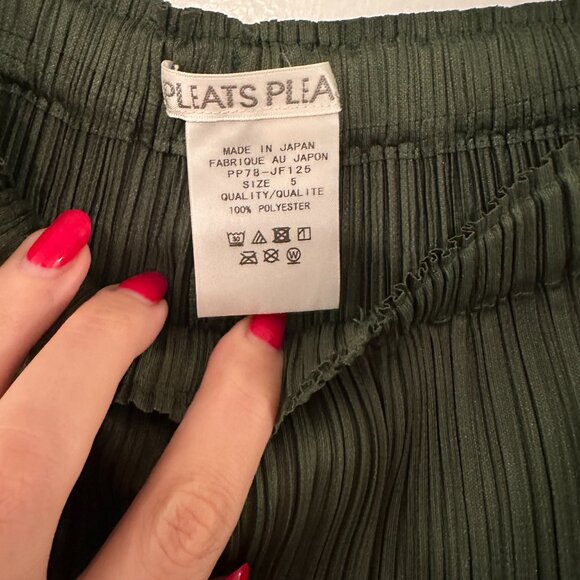 Issey Miyake Pleats Please Forest Green Pants - Size 5 - Picture 3 of 6